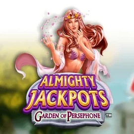 Almighty Jackpots: Garden of Persephone slot logo by Novomatic at Uspin Casino