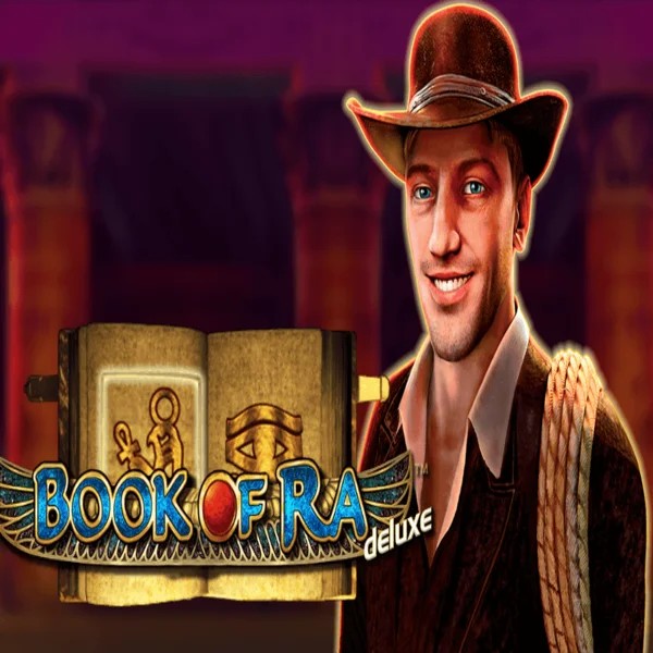 Book of Ra Deluxe slot visual from Novomatic available on uspinscasino.com