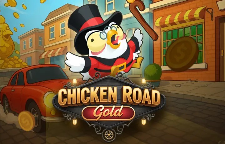 Chicken Road Gold slot visual from InOut available on uspinscasino.com