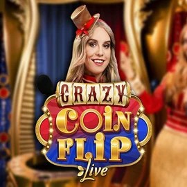 Crazy Coin Flip slot logo by Evolution at Uspin Casino