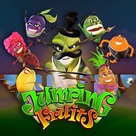 Jumping Fruits slot logo by Wazdan at Uspin Casino